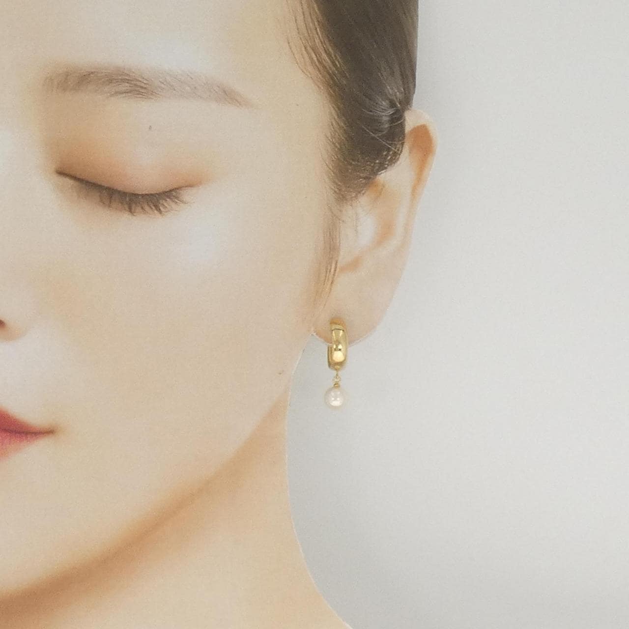 K18YG アコヤパール イヤリング 6.8mm