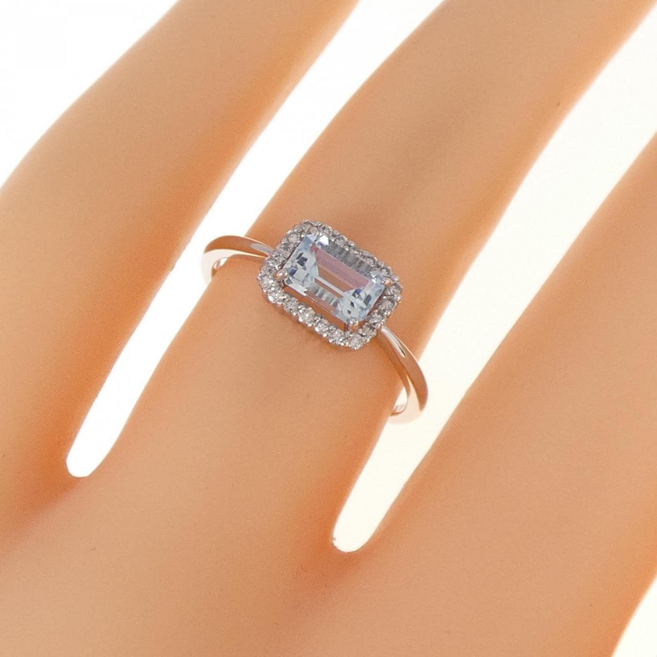 [新品] PT海蓝宝戒指 0.52CT