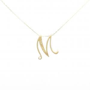 K18YG イニシャルM ダイヤモンド ネックレス 0.01CT