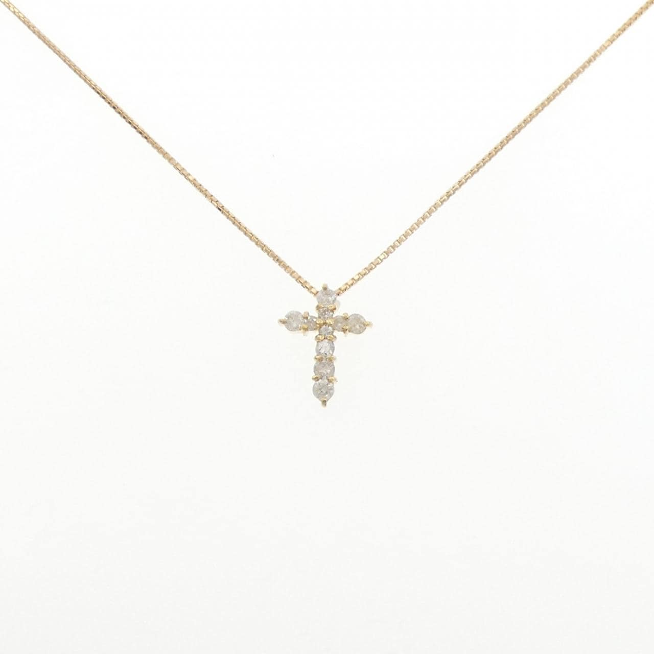 K18YG クロス ダイヤモンド ネックレス 0.30CT