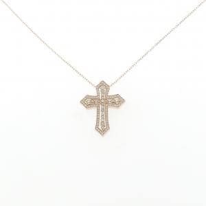 K18PG 2WAY クロス ダイヤモンド ネックレス 0.28CT