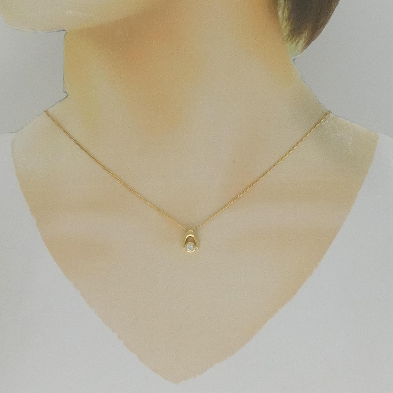 K18YG ダイヤモンド ネックレス 0.14CT
