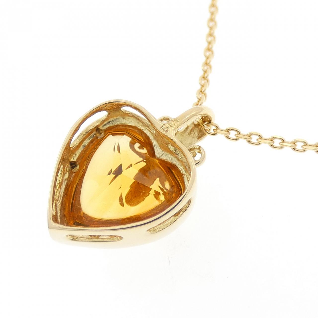 K18YG Heart Citrine Necklace