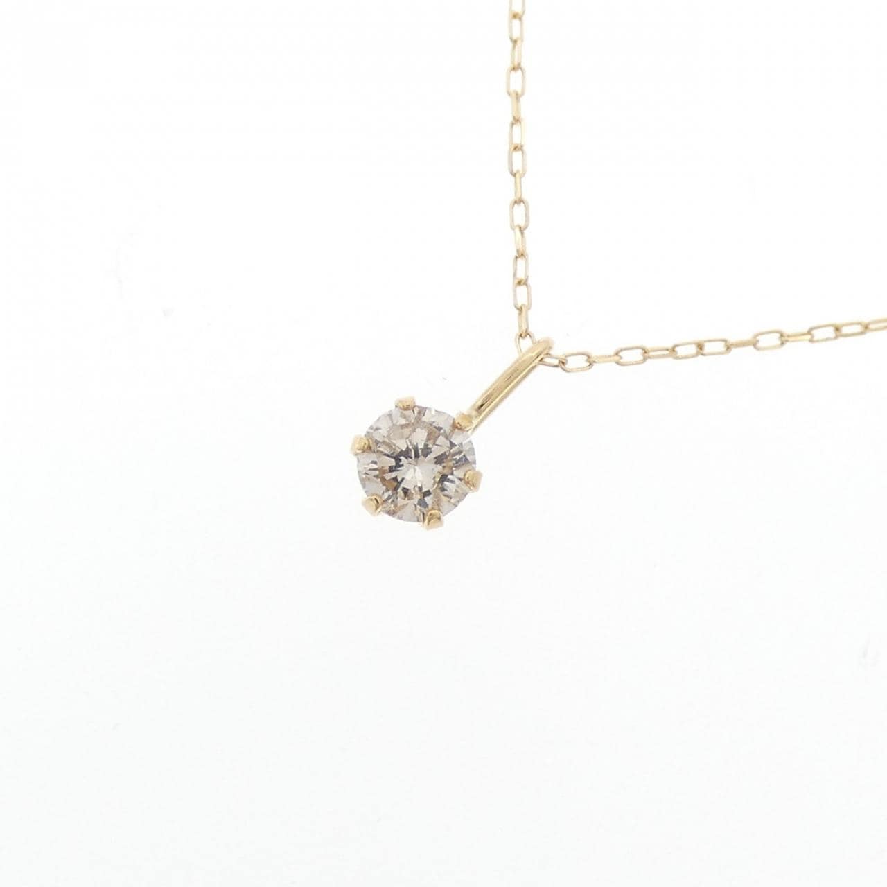 【新品】K18YG ソリティア ダイヤモンド ネックレス 0.12CT