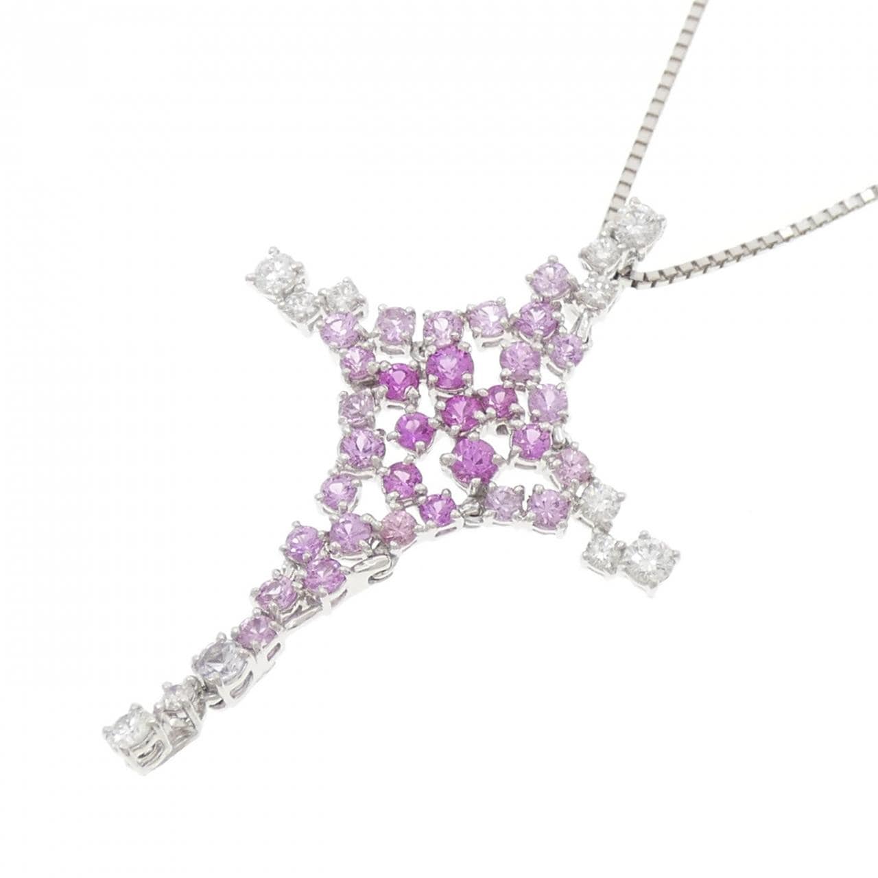 PT950/PT850 Sapphire Necklace 1.74CT