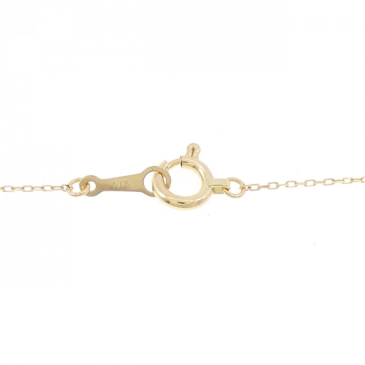 K18YG花朵玛瑙浮雕项链