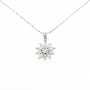 PT900/PT850 フラワー ダイヤモンド ネックレス 1.04CT