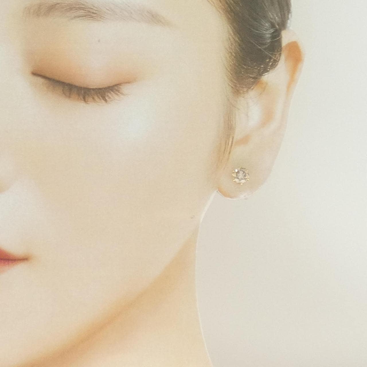 K18YG ソリティア ダイヤモンド ピアス 2.048CT