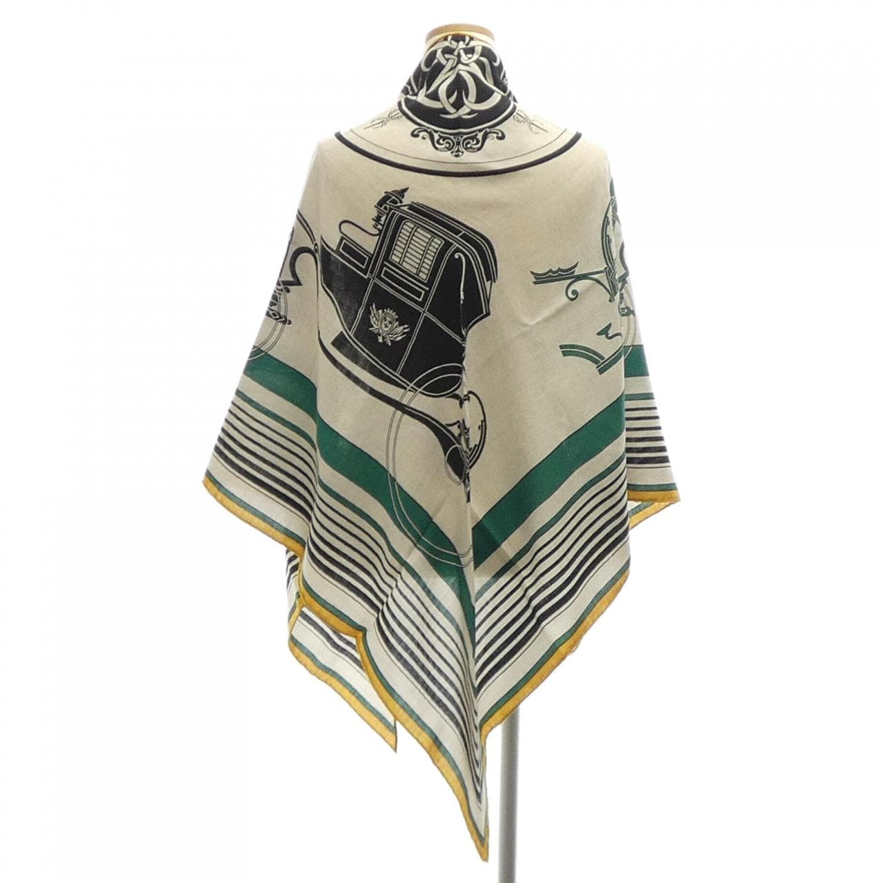 エルメス HERMES EX-LIBRIS H363791S トライアングルジェアン ショール