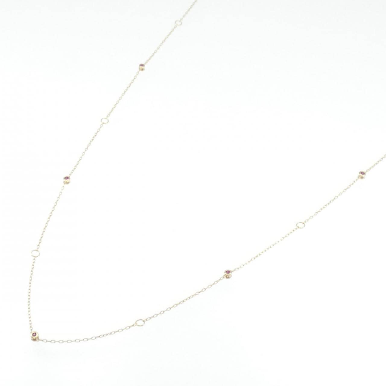 K10YG 2WAY ルビー ネックレス 0.30CT
