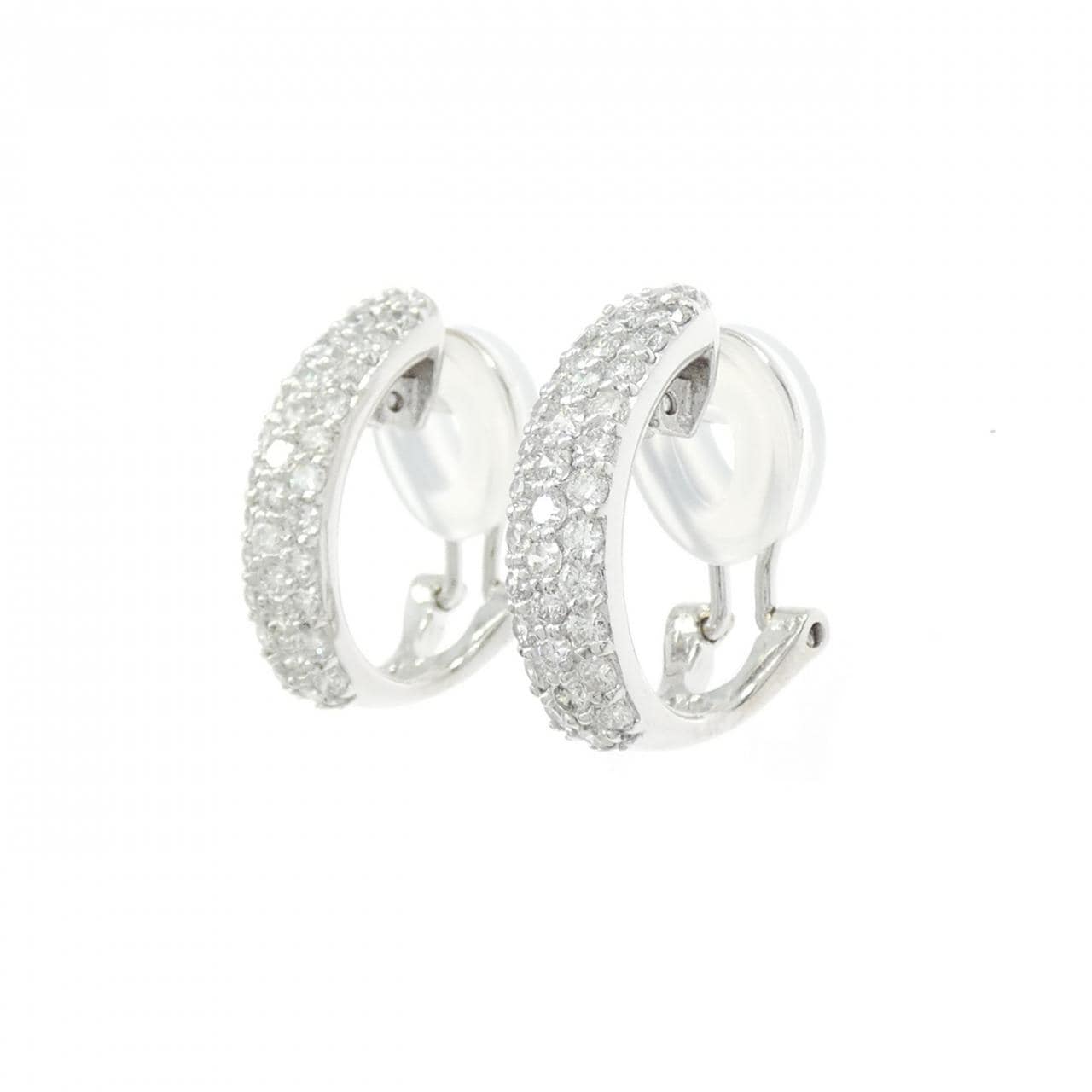K18WG パヴェ ダイヤモンド ピアス/イヤリング 1.06CT
