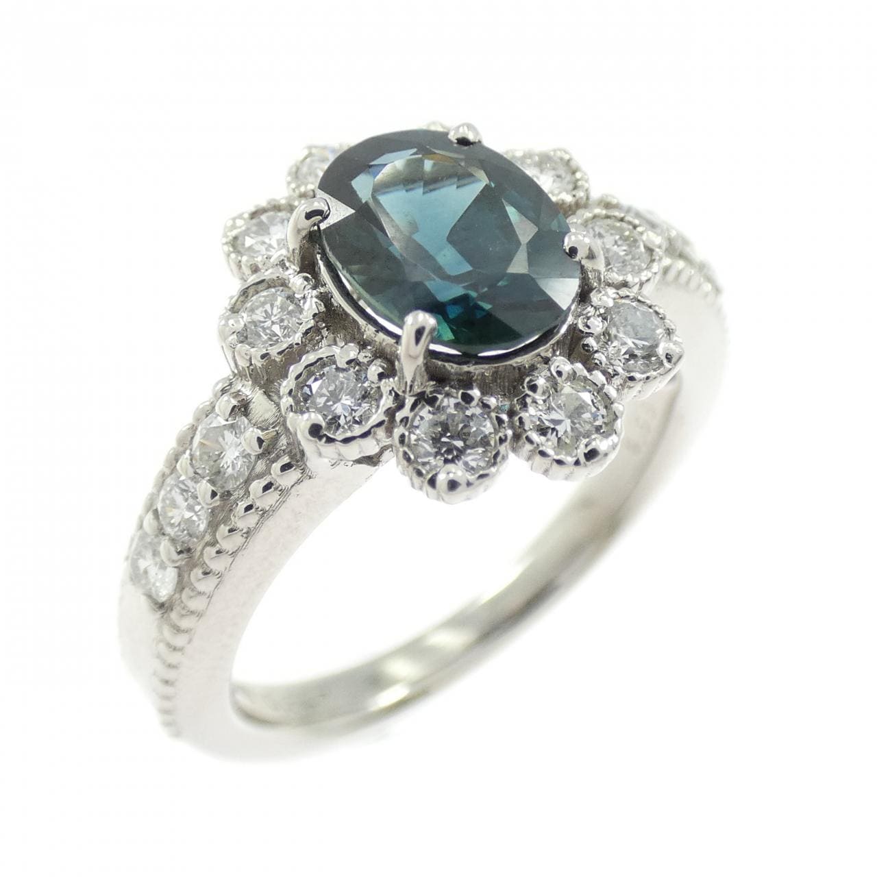 PT900 フラワー サファイヤ リング 1.53CT