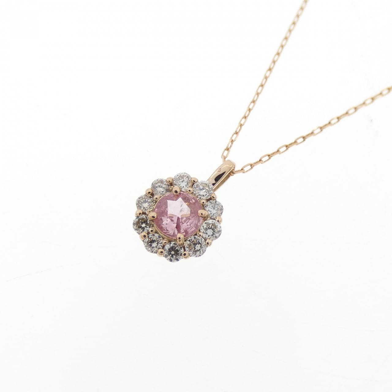 K18PG蓝宝石项链0.12CT