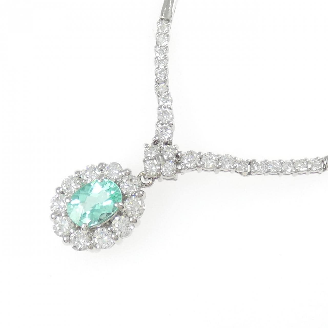 K18WG 帕拉伊巴碧碧璽項鍊 0.83克拉