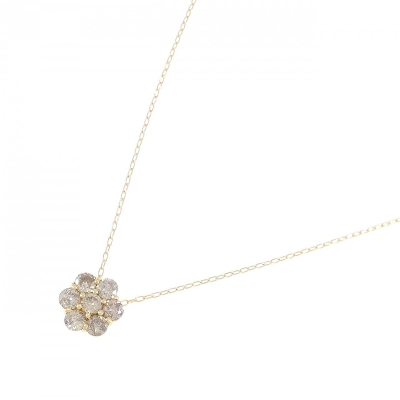 K18YG flower Diamond necklace 0.80CT