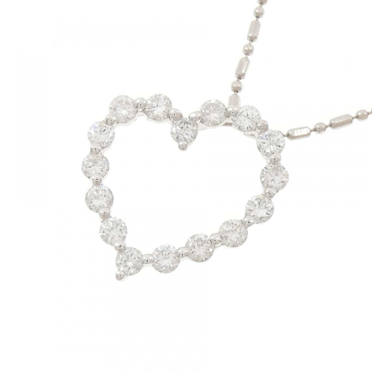 PT900/PT850 ハート ダイヤモンド ネックレス 1.02CT