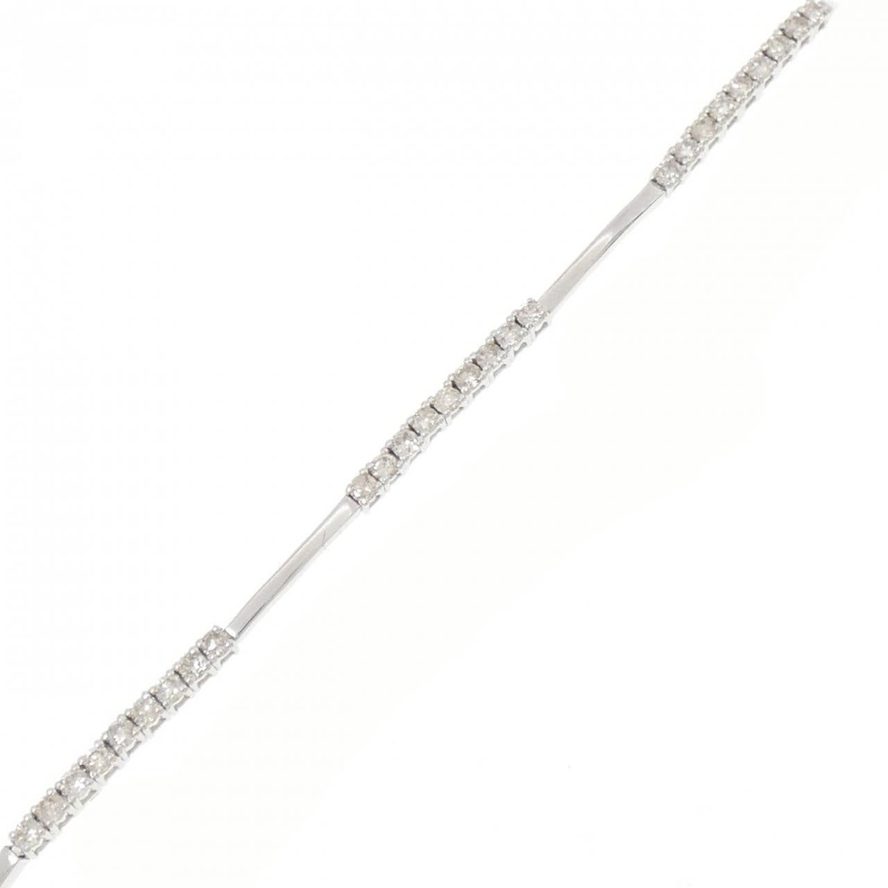 K18WG ダイヤモンド ブレスレット 1.00CT