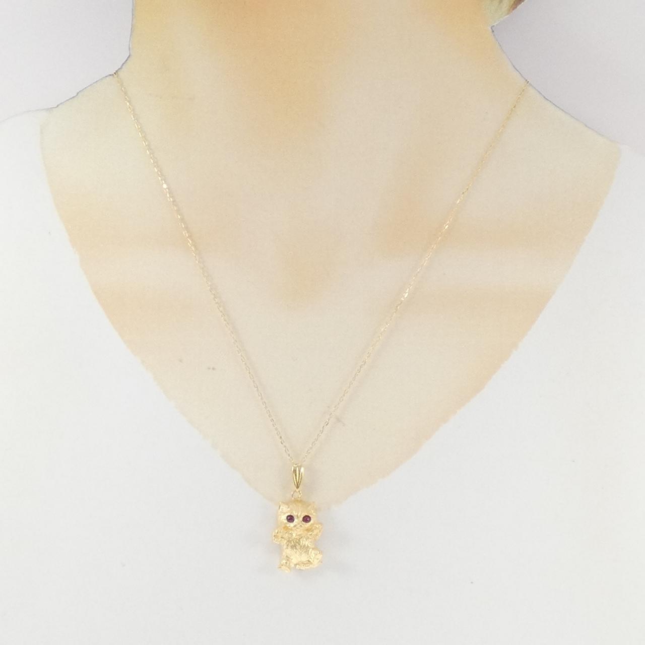 K18YG キャット ルビー ネックレス