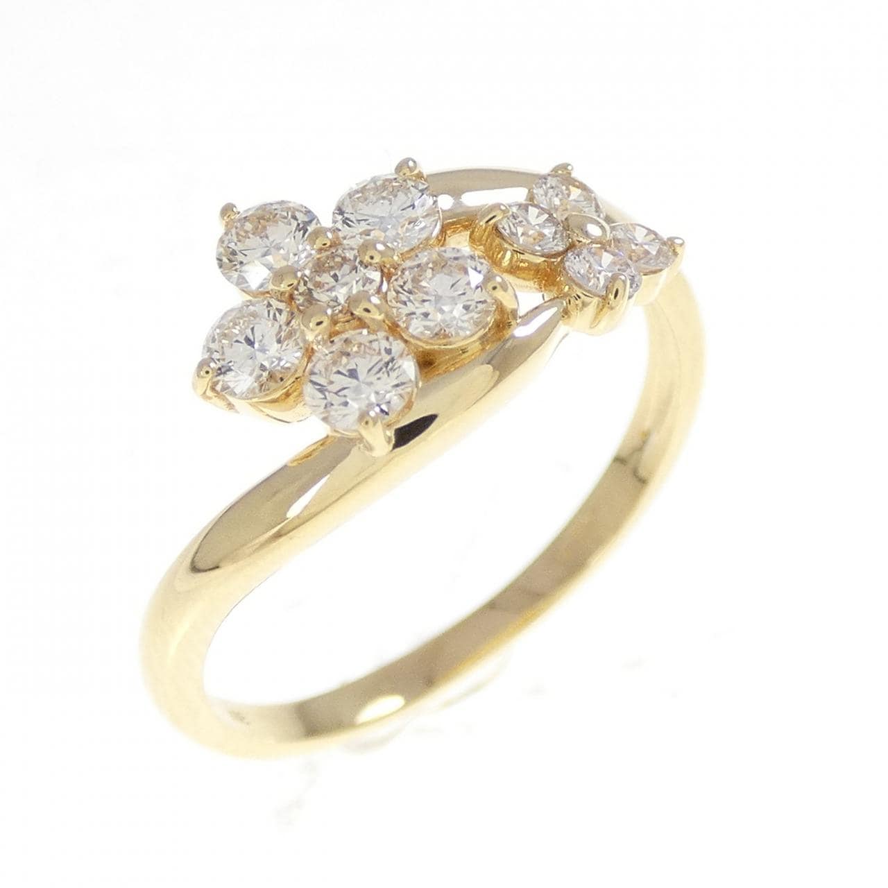 K18YG フラワー ダイヤモンド リング 0.50CT