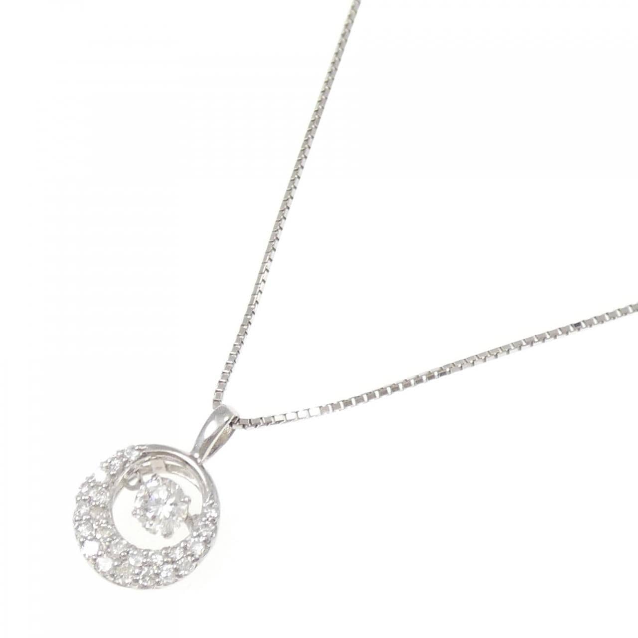 K18WG ダイヤモンド ネックレス 0.19CT