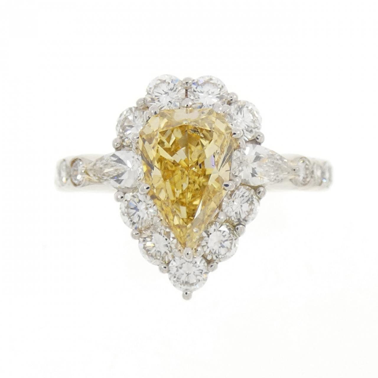 PT900 ダイヤモンド リング 1.291CT FDY SI2 ファンシーカット