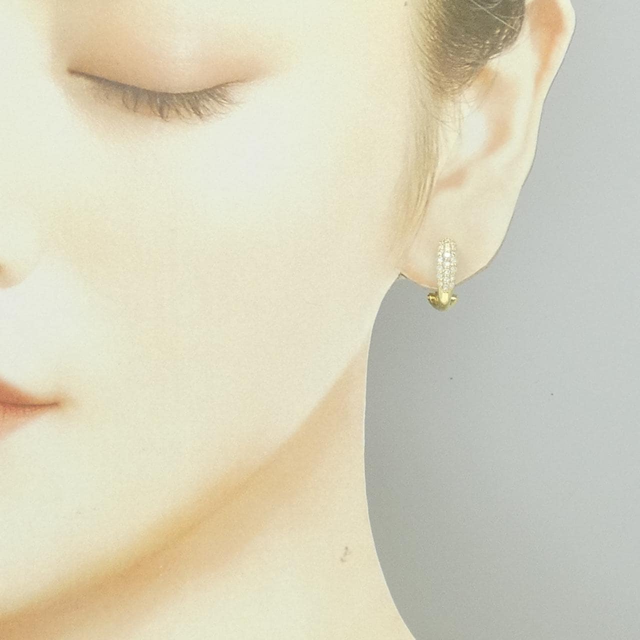 K18YG パヴェ ダイヤモンド ピアス/イヤリング 0.50CT