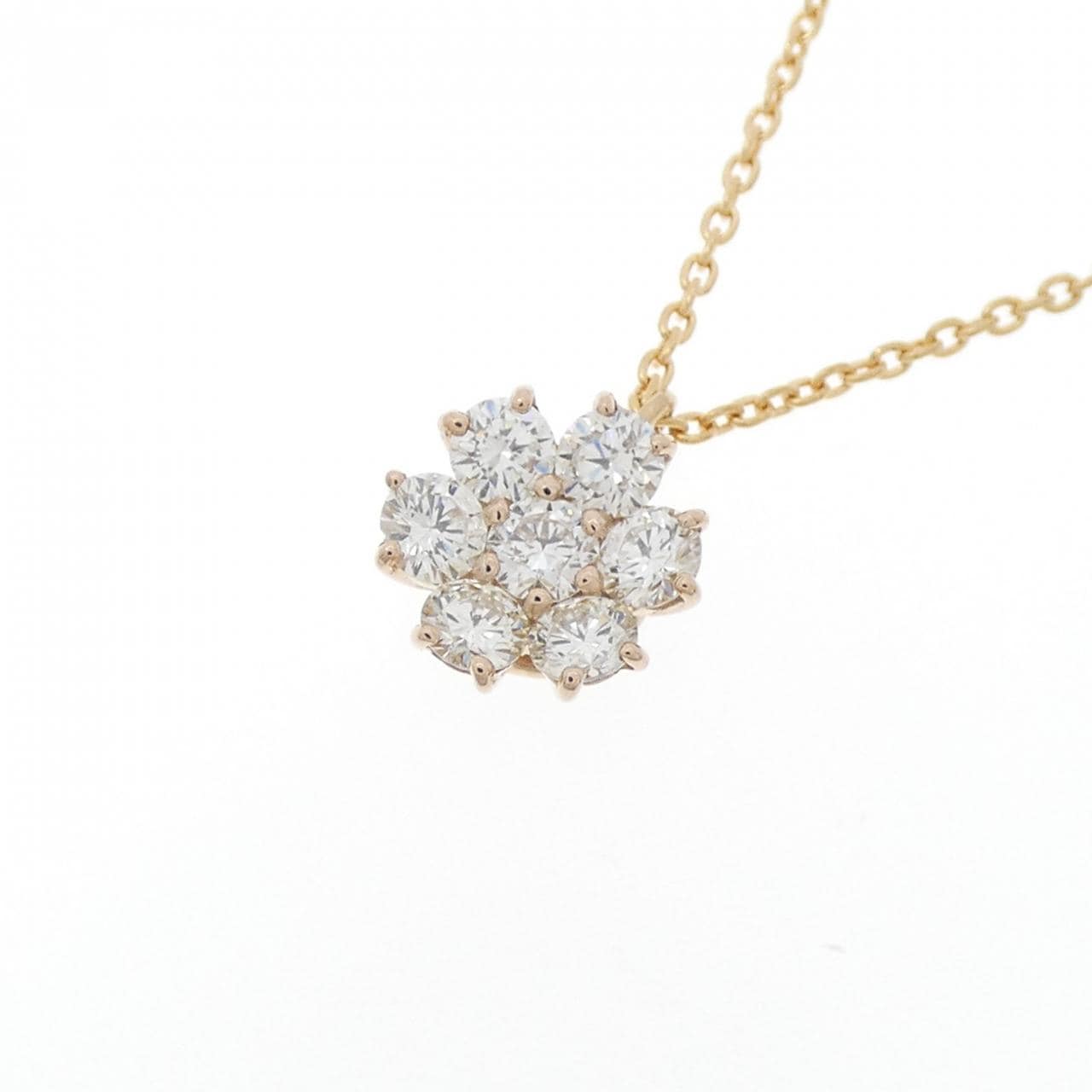 K18PG/K18YG 花形钻石项链 0.50CT