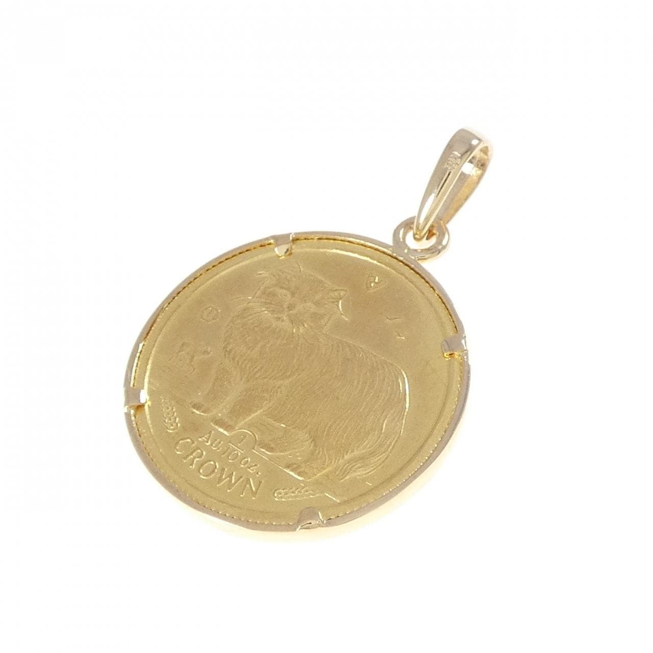 K18YG(枠) コイン ペンダント