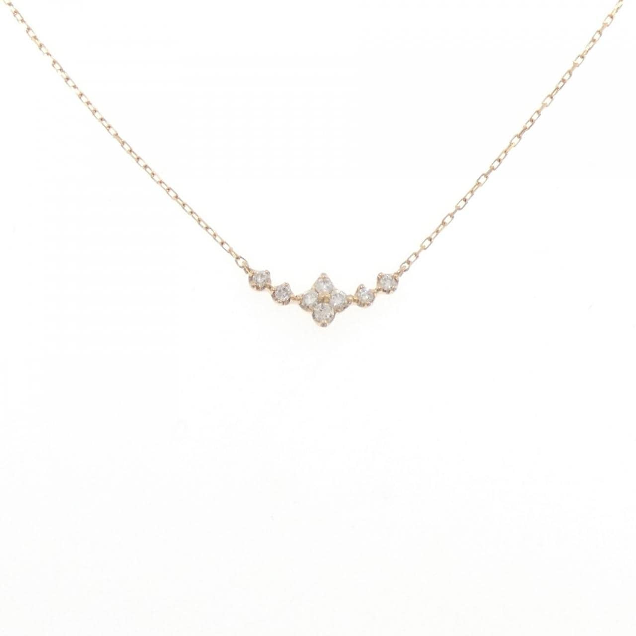 クミキョク フラワー ダイヤモンド ネックレス 0.13CT