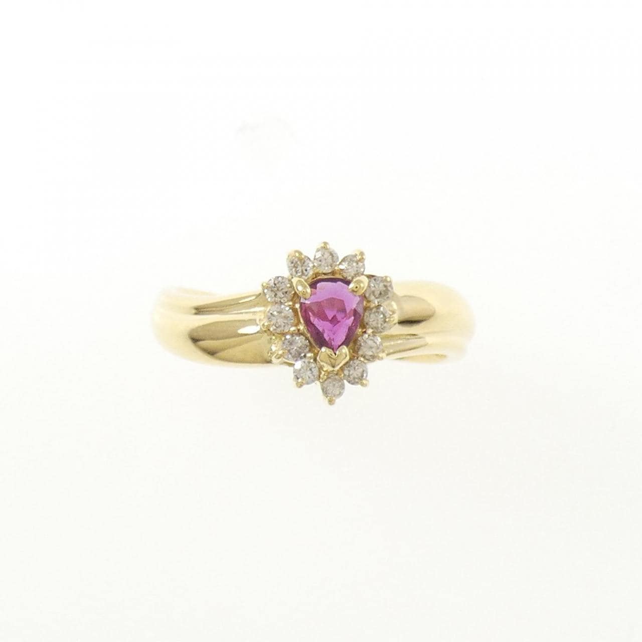 K18YG ルビー リング 0.18CT
