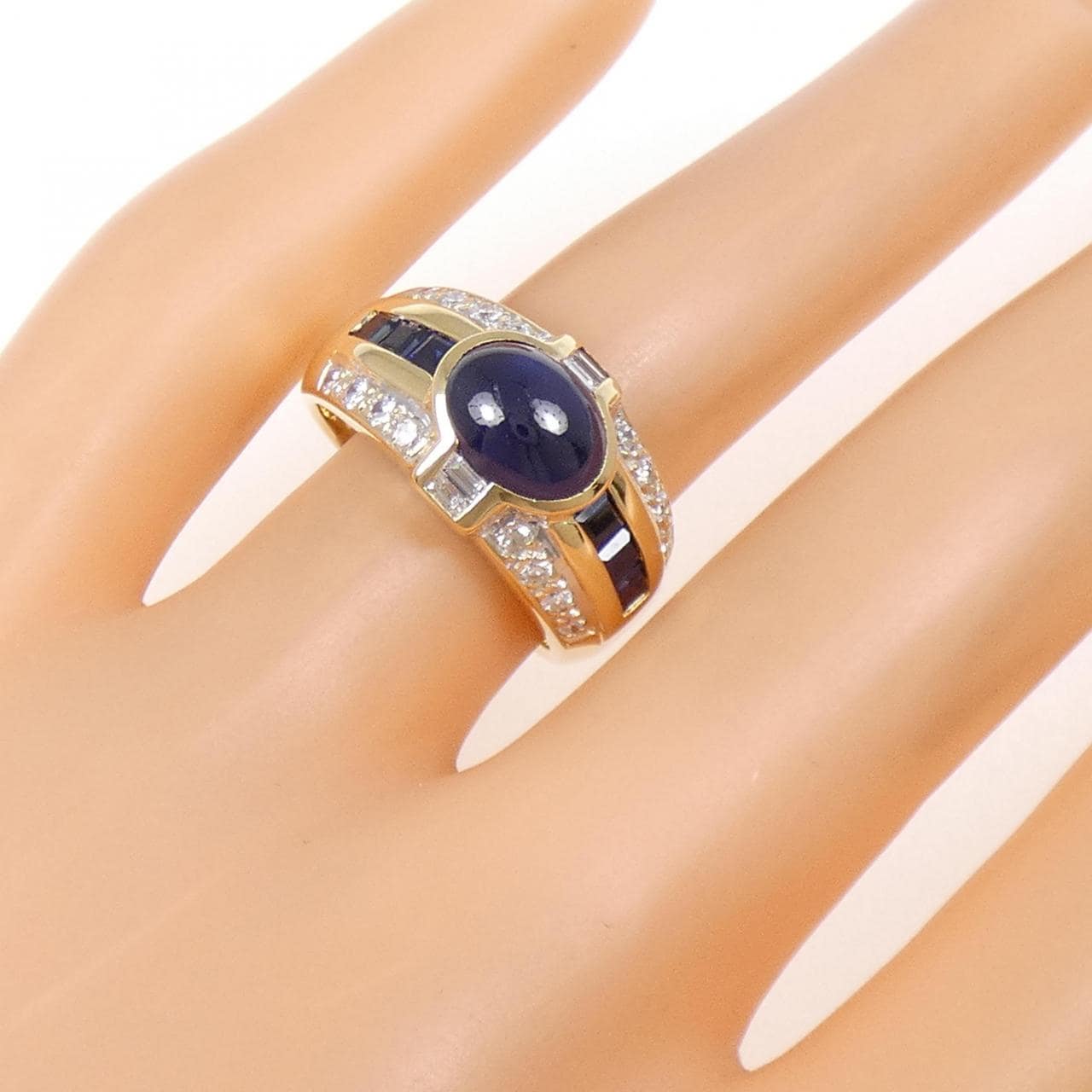 K18YG/K18WG サファイヤ リング 2.56CT