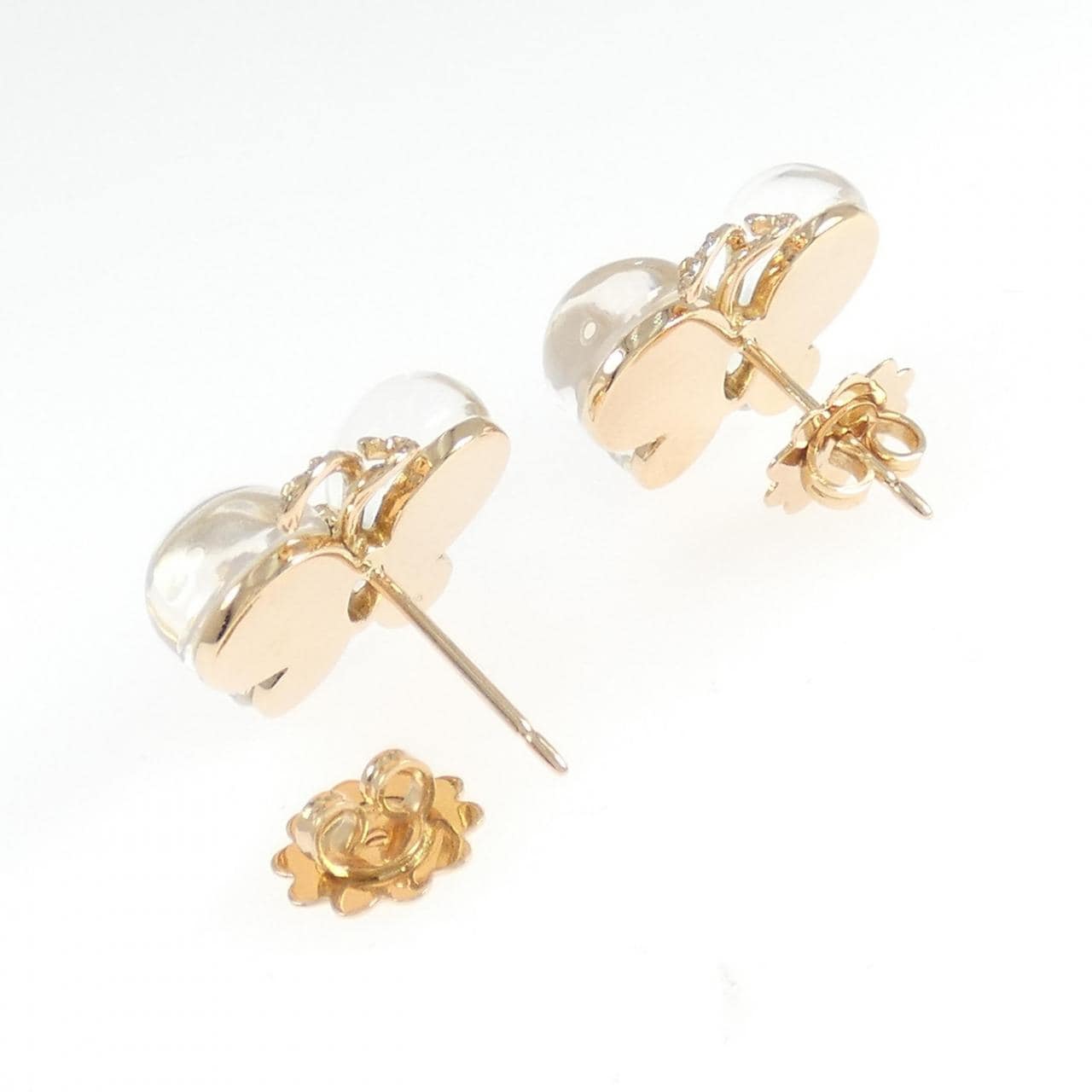 750PG バタフライ クオーツ ピアス