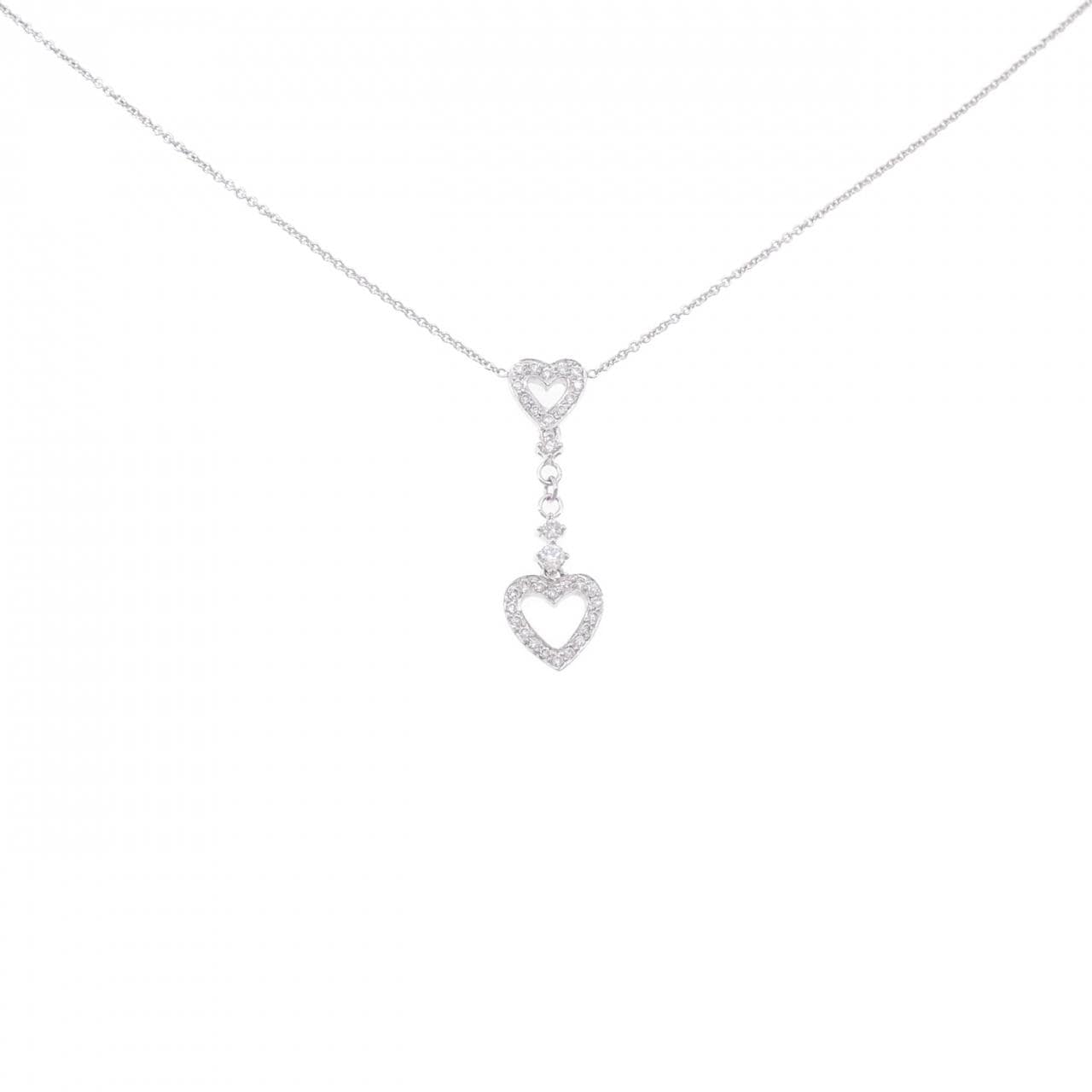 K18WG ハート ダイヤモンド ネックレス 0.25CT
