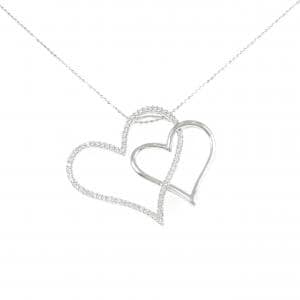 K18WG ハート ダイヤモンド ネックレス 0.40CT