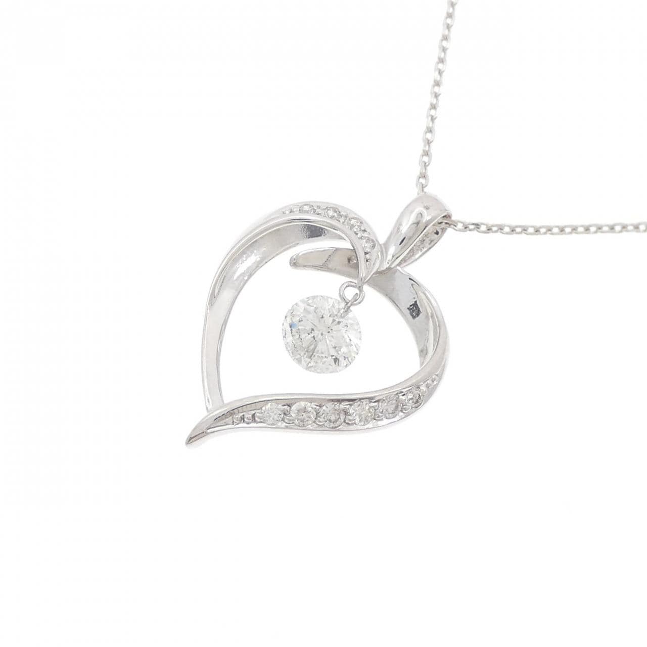 K18WG ハート ダイヤモンド ネックレス 0.44CT