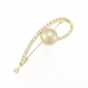 K18YG 白蝶パール ブローチ 10.3mm