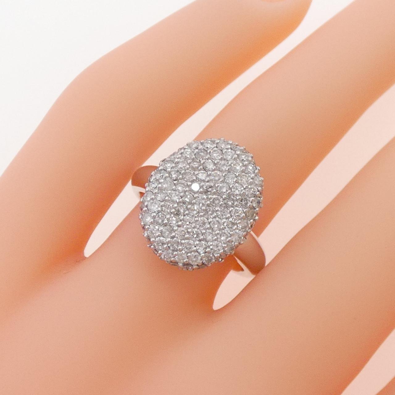 K18WG パヴェ ダイヤモンド リング 1.24CT