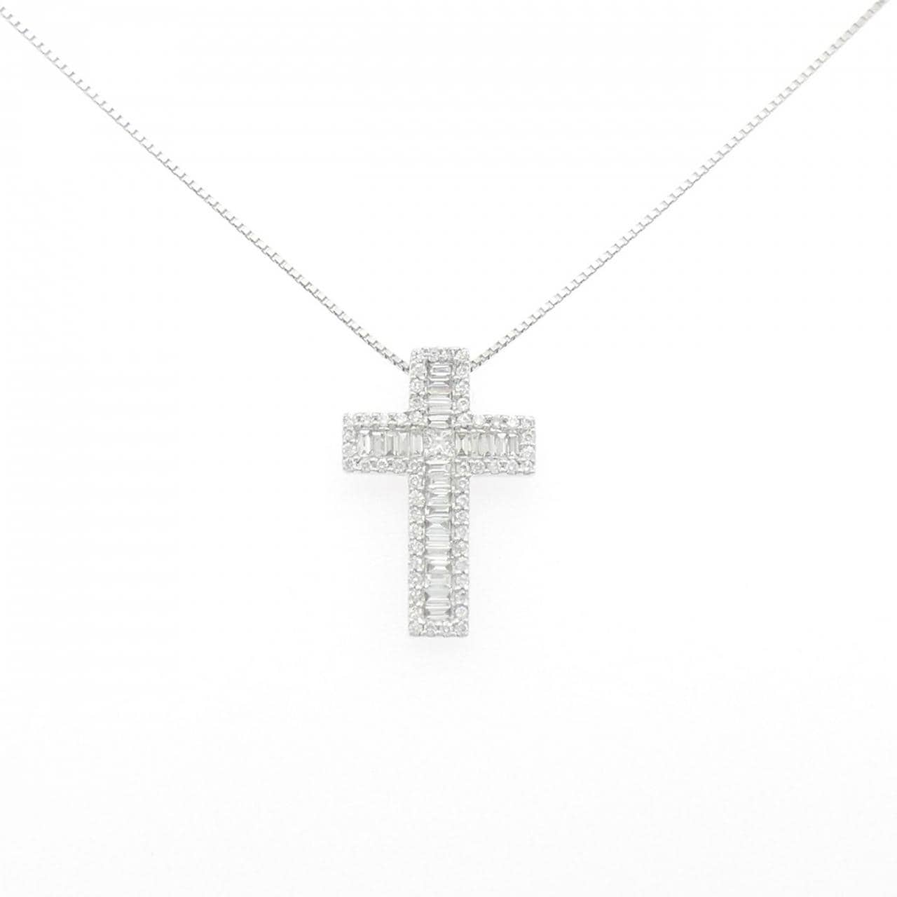 750WG/K18WG ダイヤモンド ネックレス 0.87CT