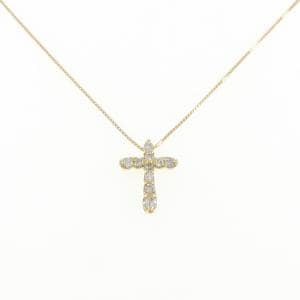 K18YG クロス ダイヤモンド ネックレス 0.30CT