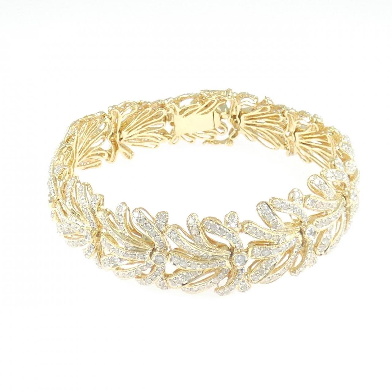 750YG/750WG鑽石手鍊，7.00克拉