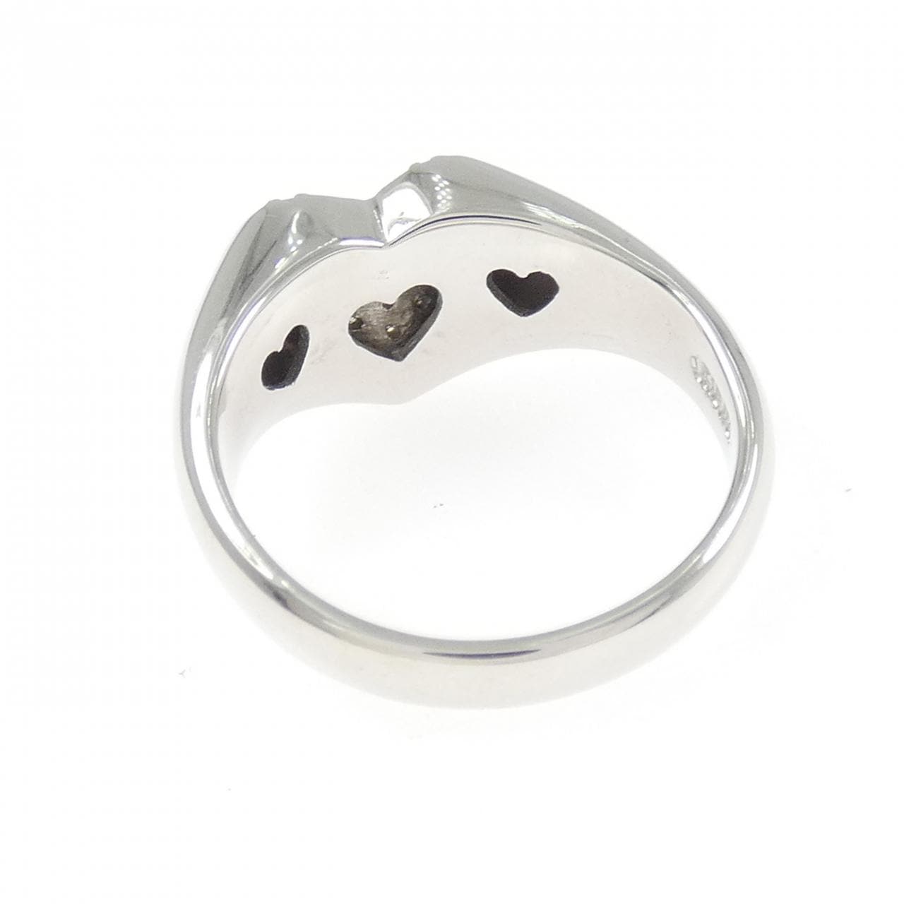 K18WG ハート パヴェ ダイヤモンド リング 0.3CT