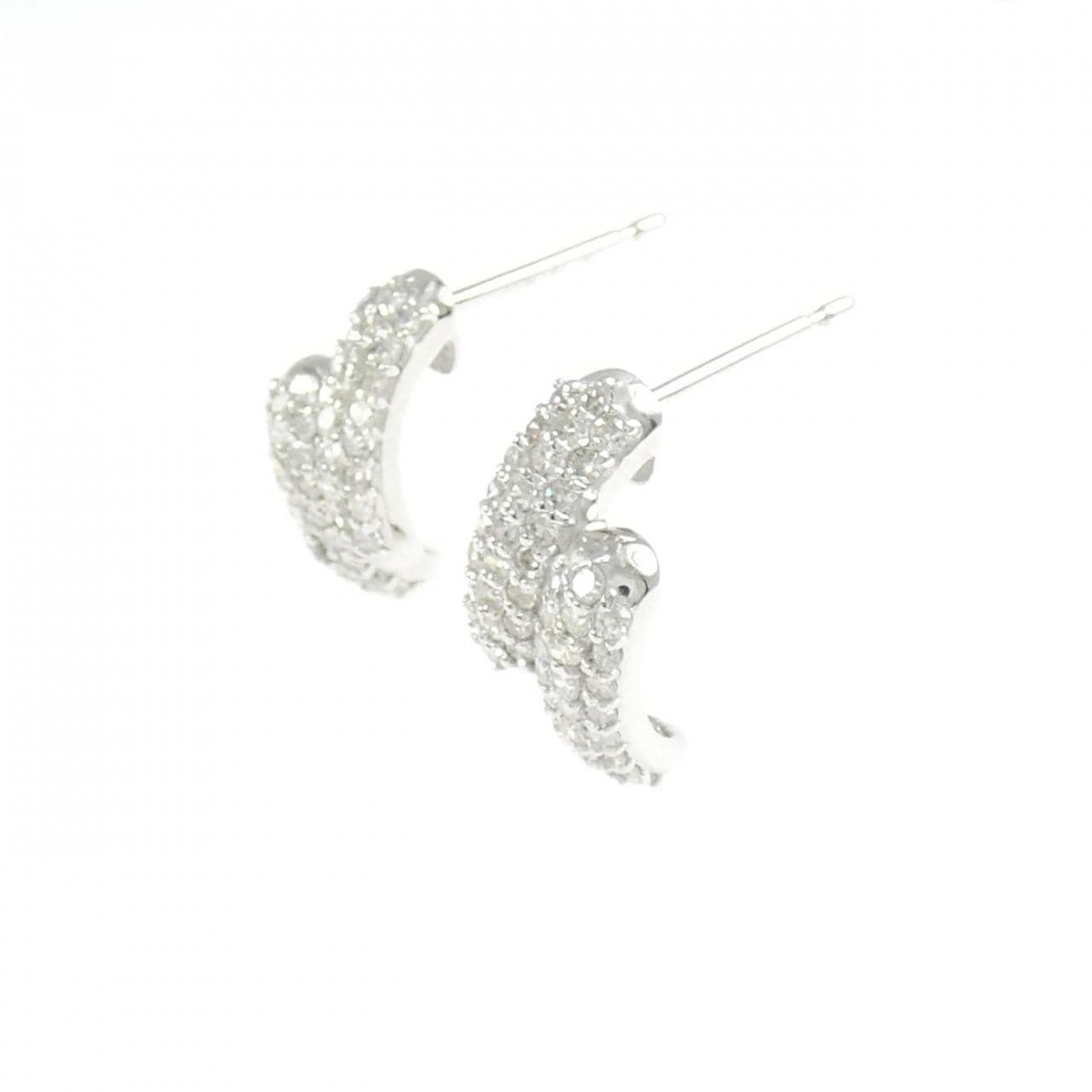 K14WG ダイヤモンド ピアス 1.00CT