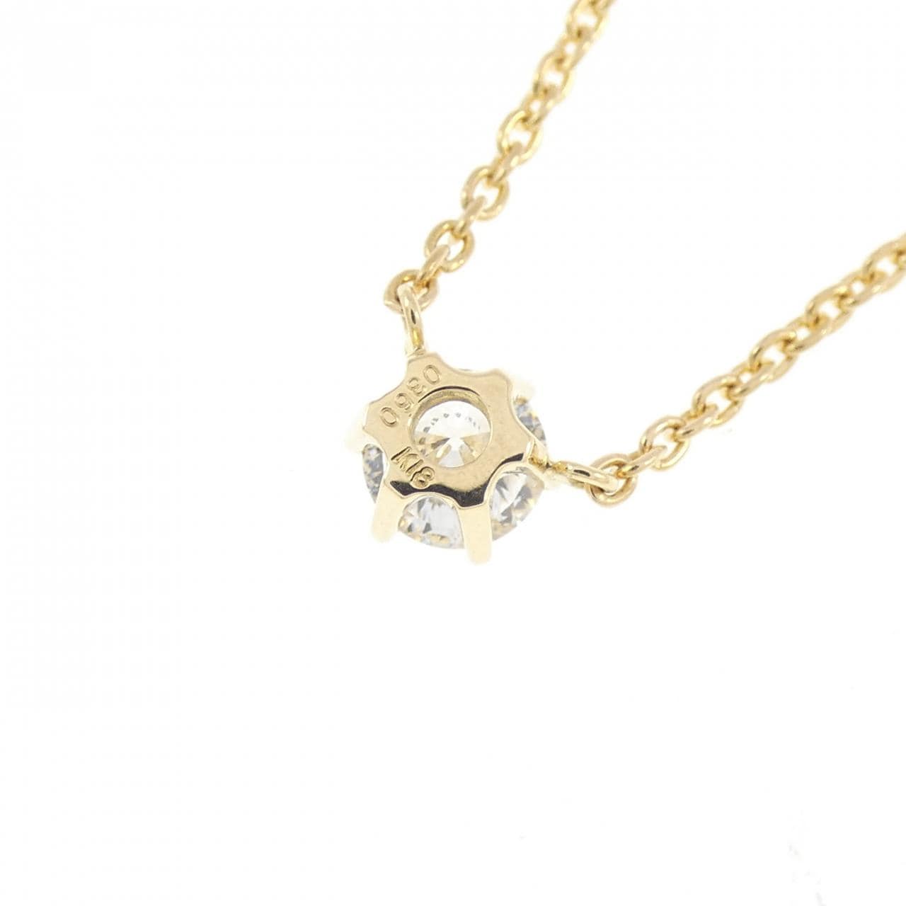 K18YG ソリティア ダイヤモンド ネックレス 0.360CT