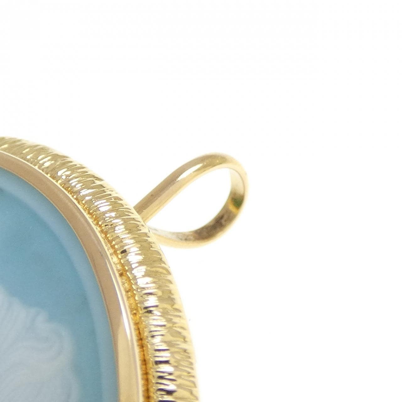 K18YG agate cameo brooch