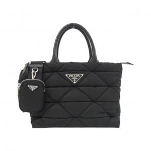 未使用に近い 極美品 PRADA フィオッコ リボン ハンドバッグ ナイロン 黒 ginzaparis2_1-0111798