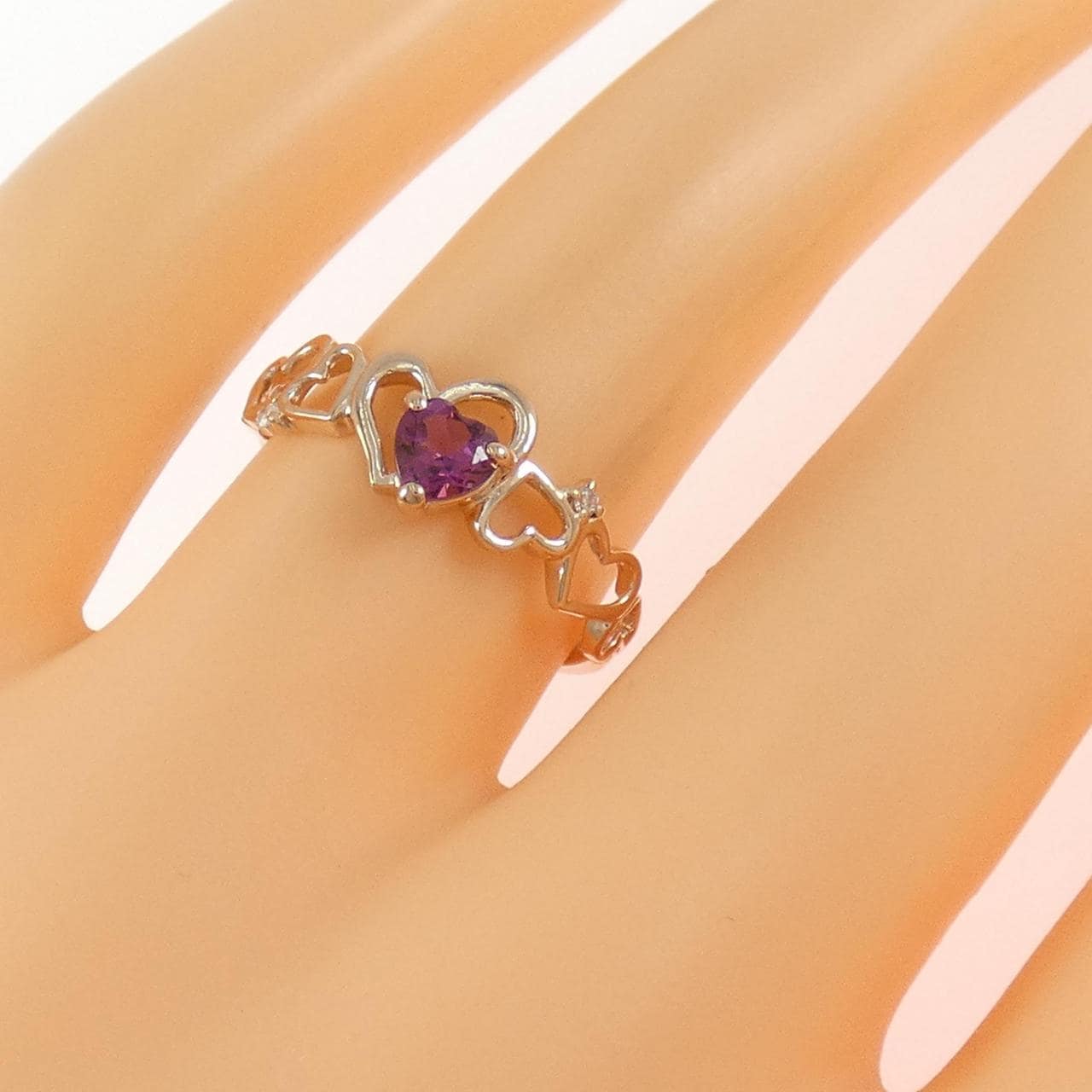 K10PG ハート トルマリン リング