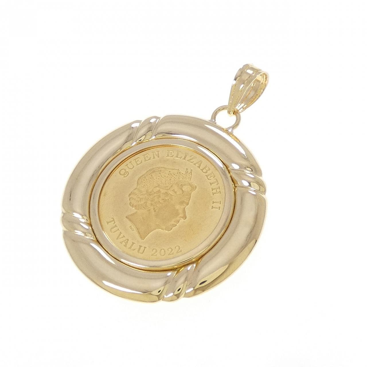 K18YG(枠) コイン ペンダント