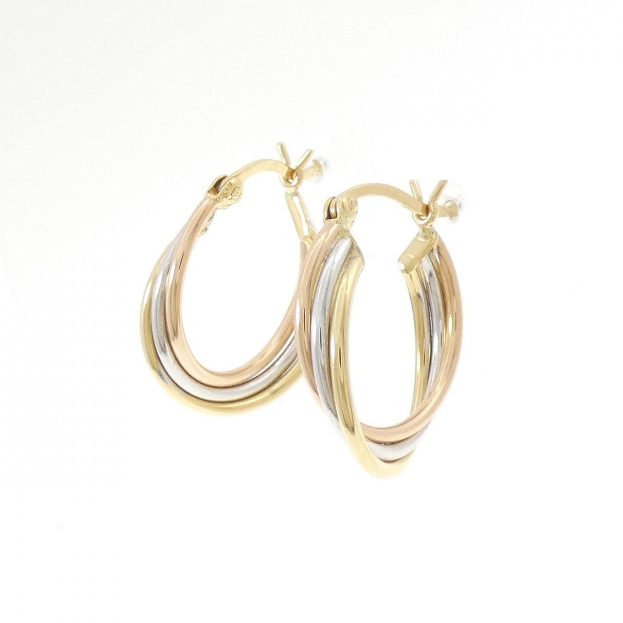 K18スリーカラー ピアス