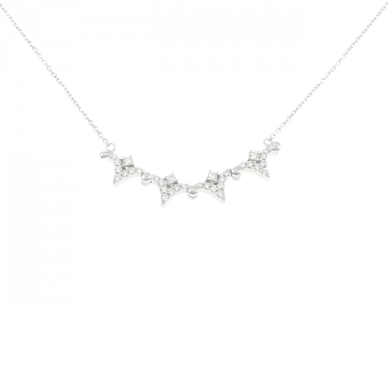 K18WG 2WAY ダイヤモンド ネックレス 0.19CT