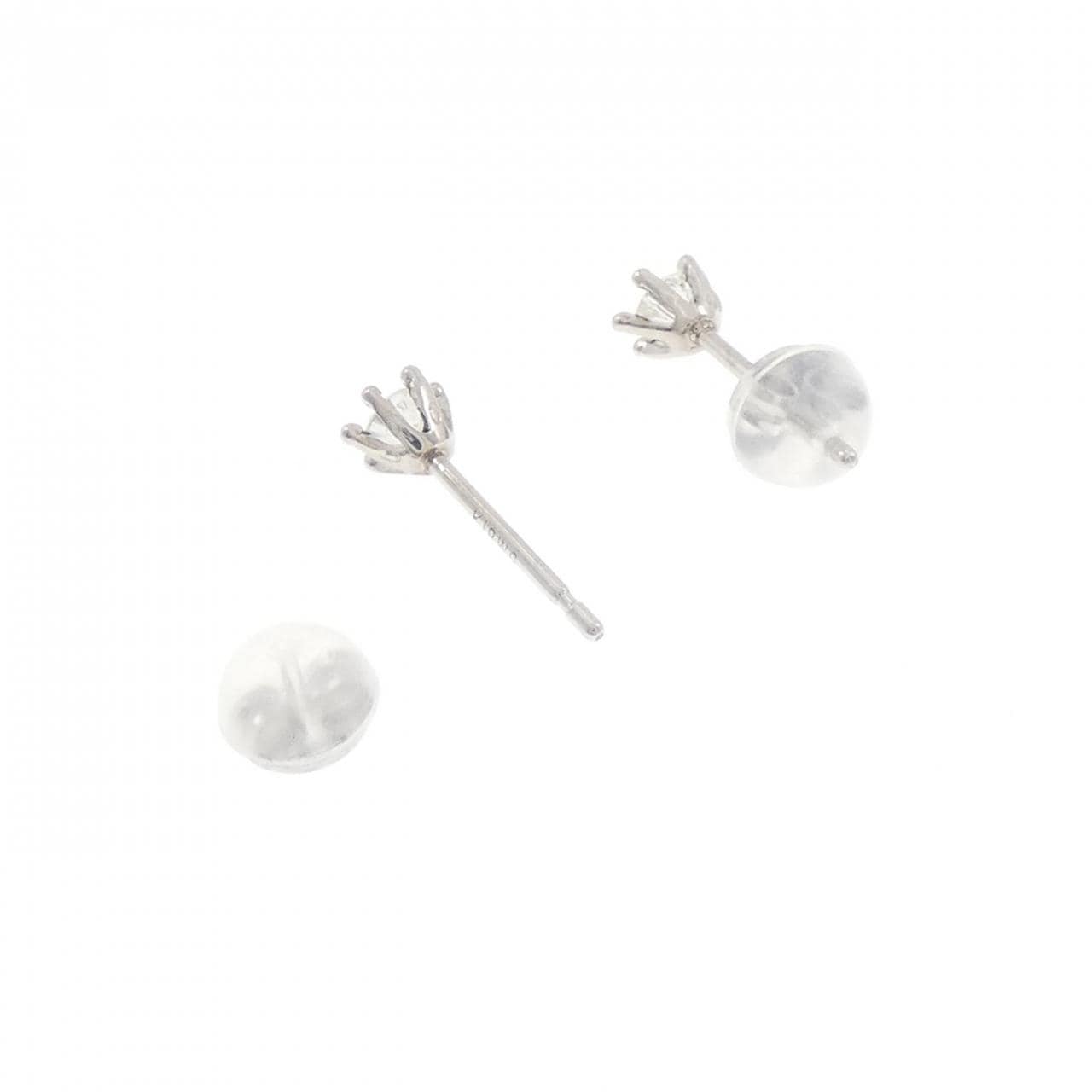 K18WG ソリティア ダイヤモンド ピアス 0.18CT